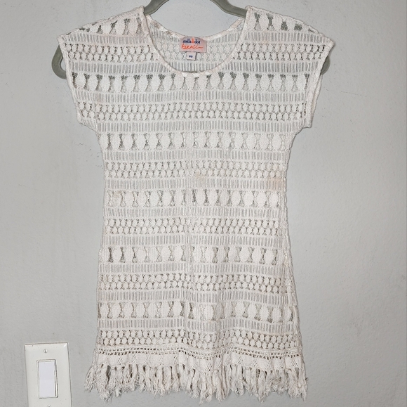 Stella & Dot Kids Crochet Coverup Off White Sheer One Size - Picture 10 of 12